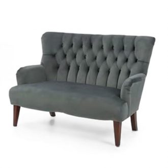two seater sofa with grey upholstery