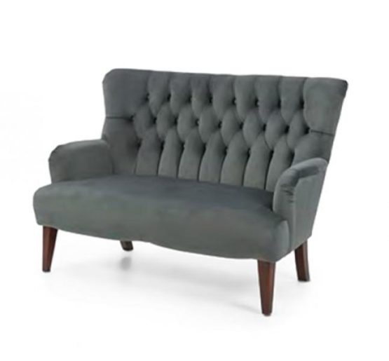two seater sofa with grey upholstery