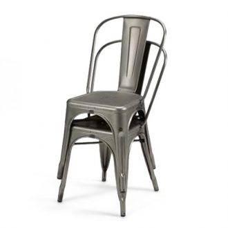 metal frame side chair stacked