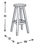 bar stool dimension icon